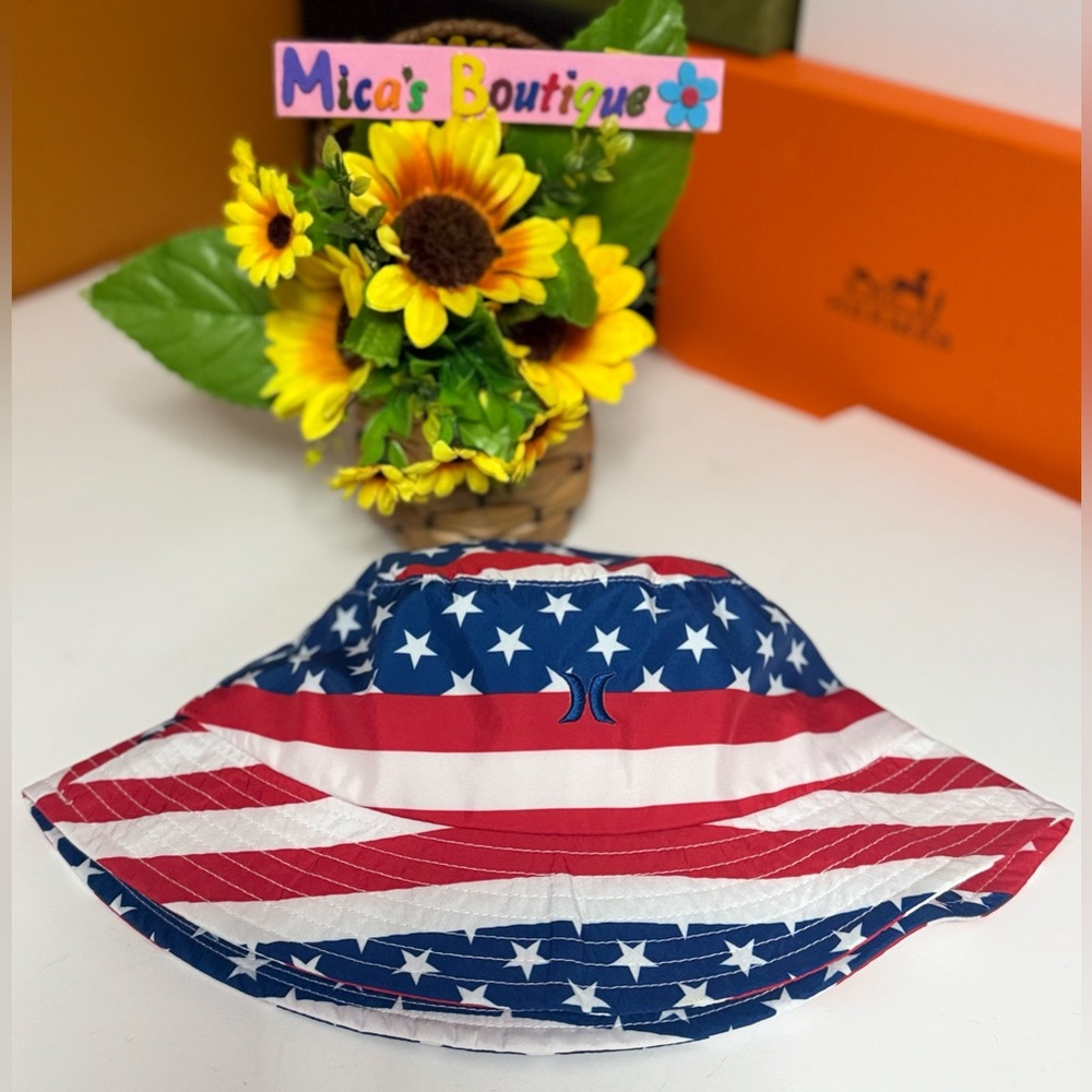 🆕HURLEY Unisex Patriotic Flag Bucket Hat - Red, White & Blue - Picture 9 of 17